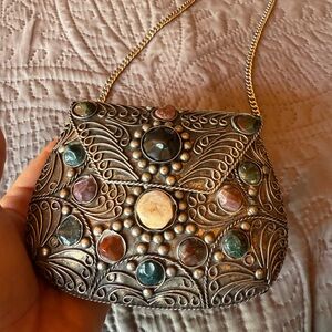 Vintage Sajai Metal and stone Purse